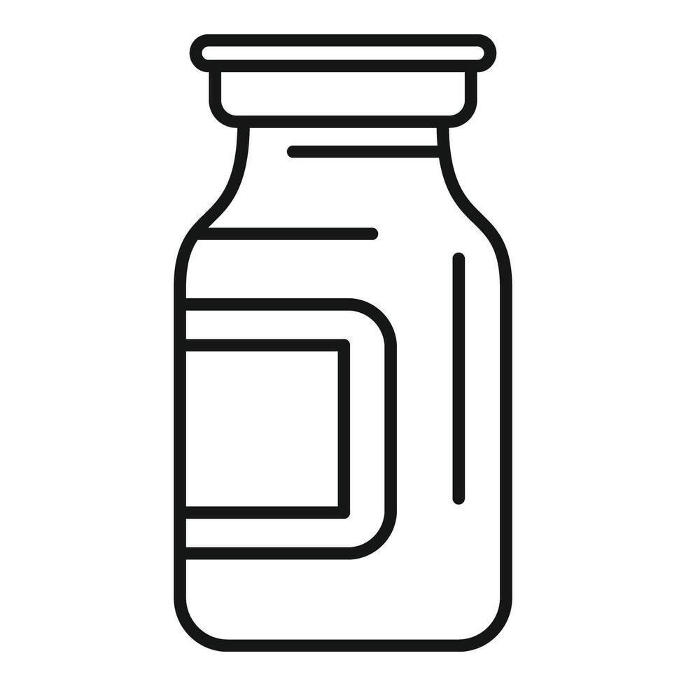 médico botella pastillas icono contorno vector. fuerte poción suplemento vector