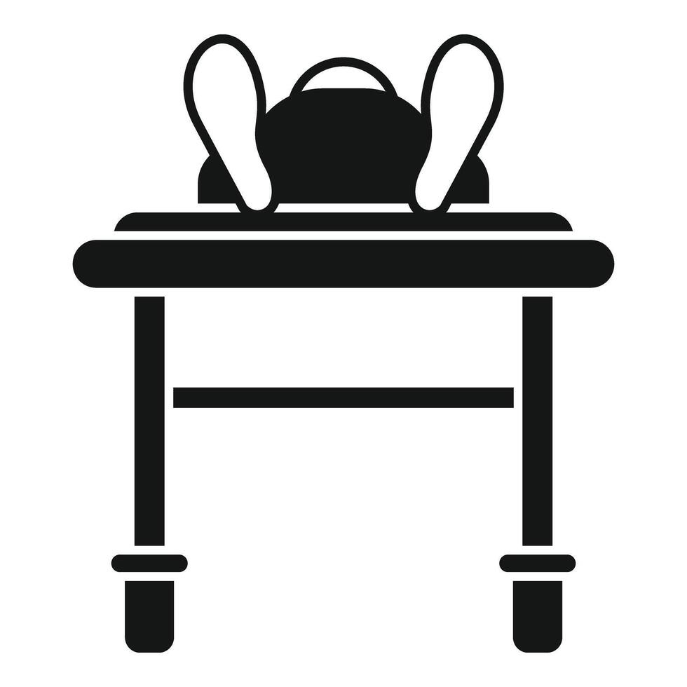 Clinic bed patient icon simple vector. Well state medication vector