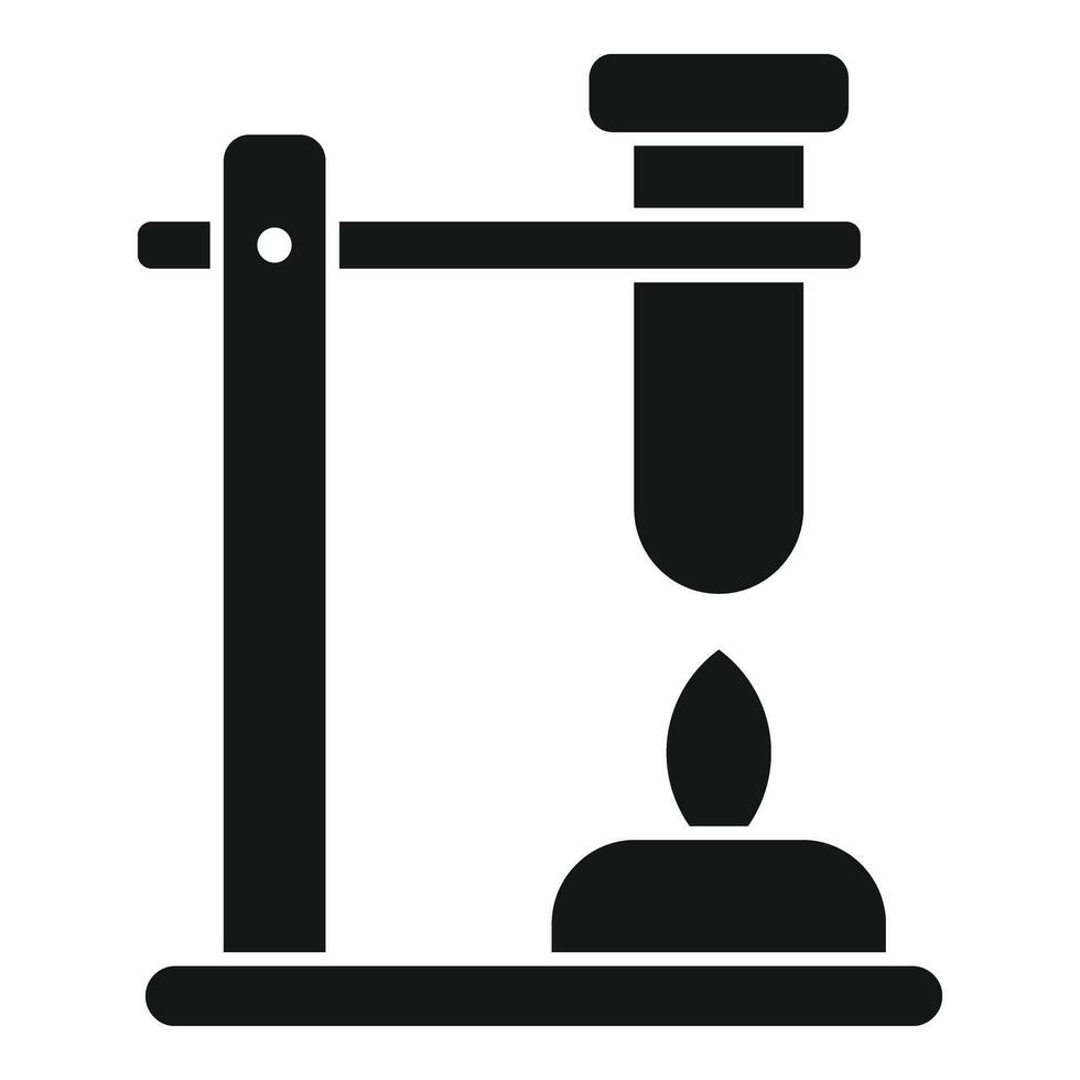 Burning test tube icon simple vector. Formula biology vector