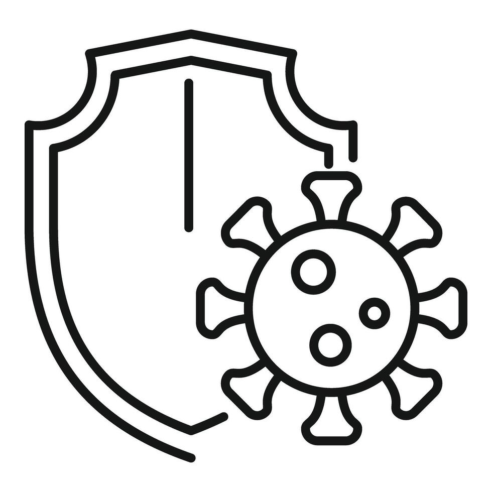 Virus protection shield icon outline vector. Strong potion vector
