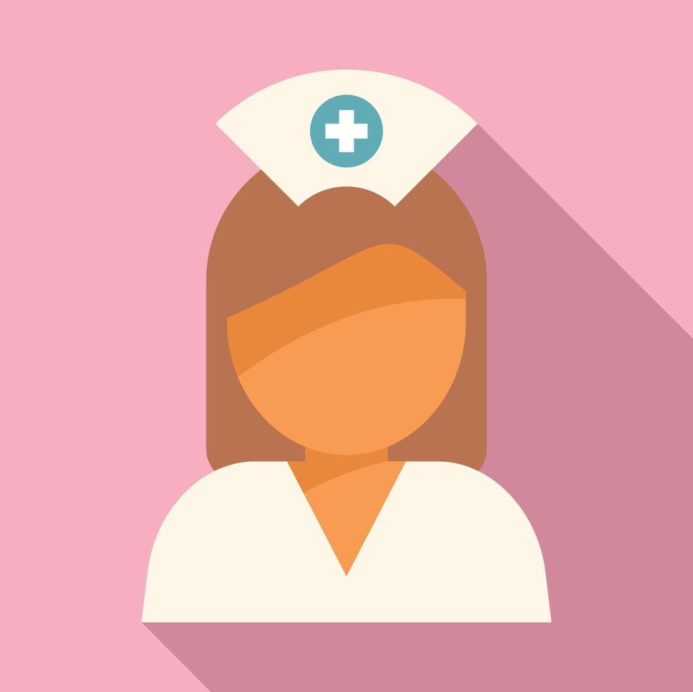 Hospital new nurse icon flat vector. Emergency patient vector