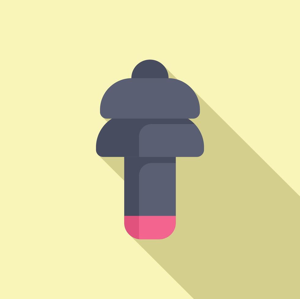 Calm ear plug icon flat vector. Equipment reduction noise vector