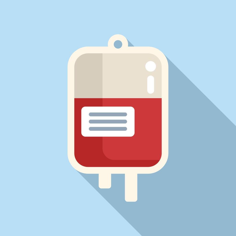 Hospitalization blood package icon flat vector. Patient care vector
