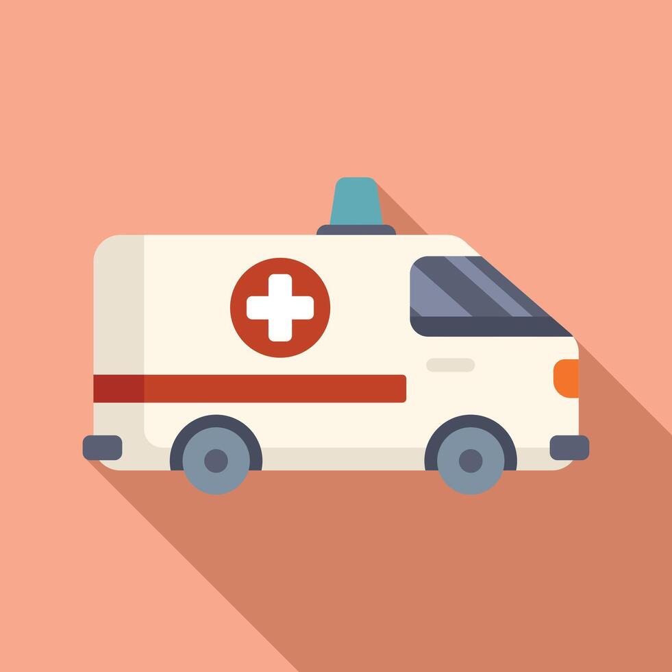 Ambulance car icon flat vector. Patient healthy location vector
