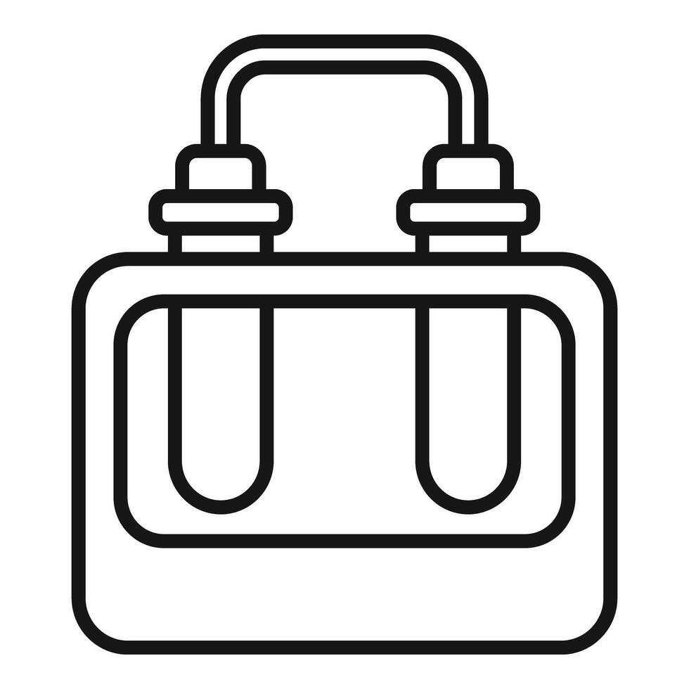 Test tube connection icon outline vector. Laboratory research vector