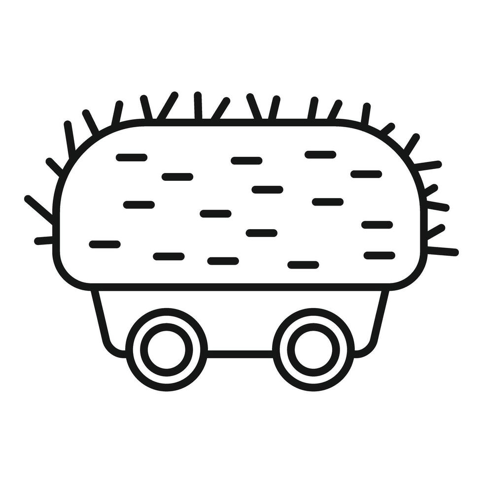 Farm wooden cart icon outline vector. Bale hay farm vector