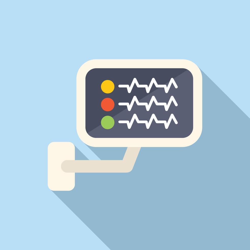 Heart rate monitor icon flat vector. Hospitalization condition vector