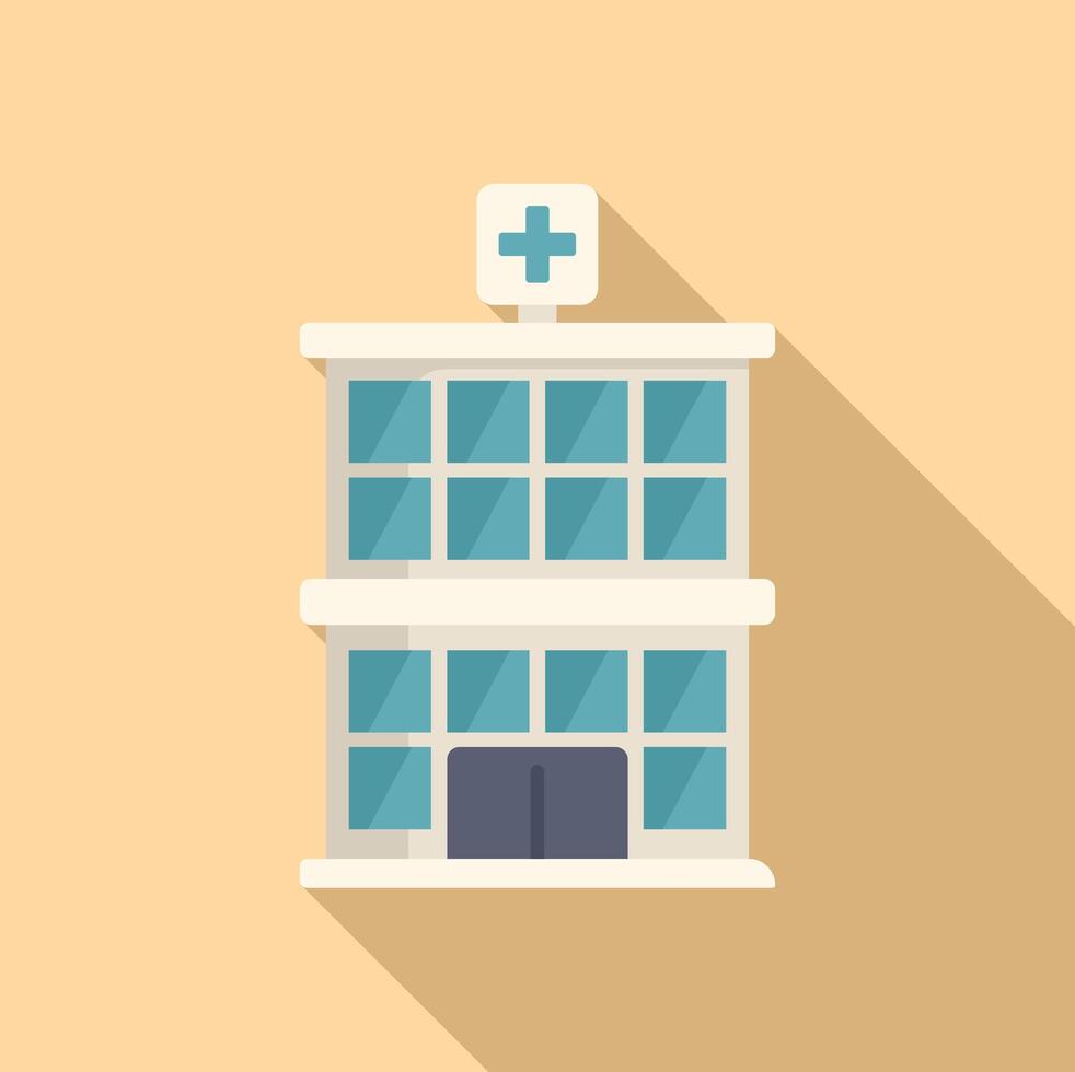 Hospital building icon flat vector. Medicinal venue room vector