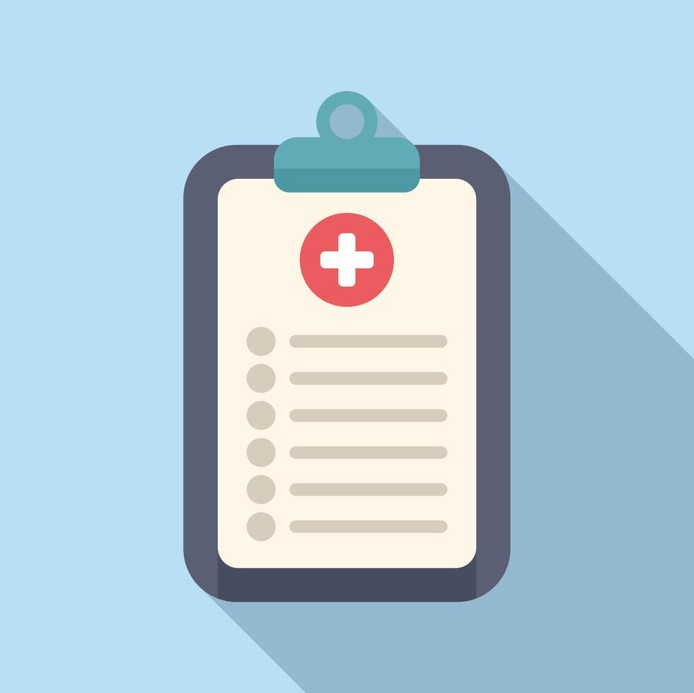 Medical clipboard icon flat vector. Well provider vector