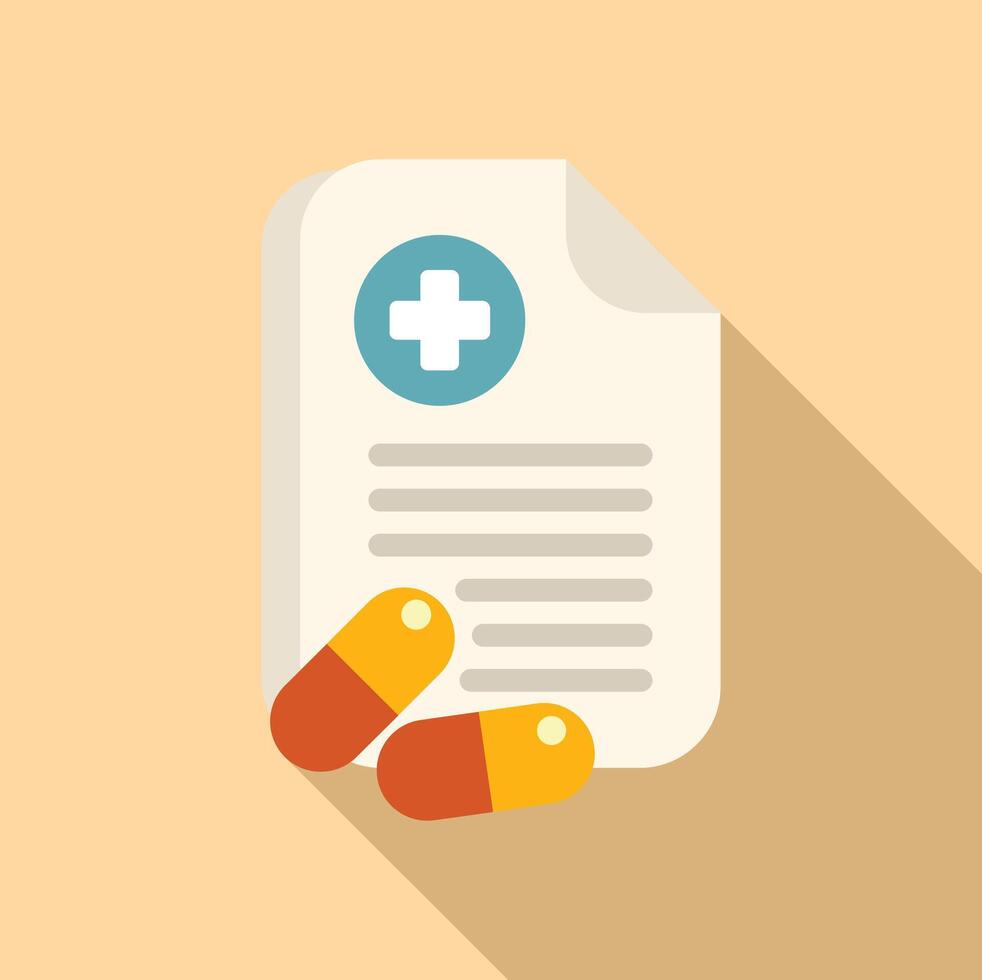 Drugs patient recommendation icon flat vector. Medical hospitalization vector