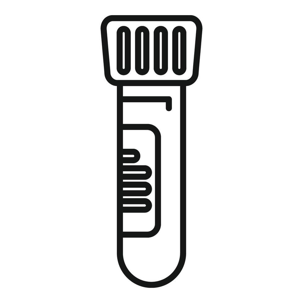 Lab test tube icon outline vector. Science tube dna vector
