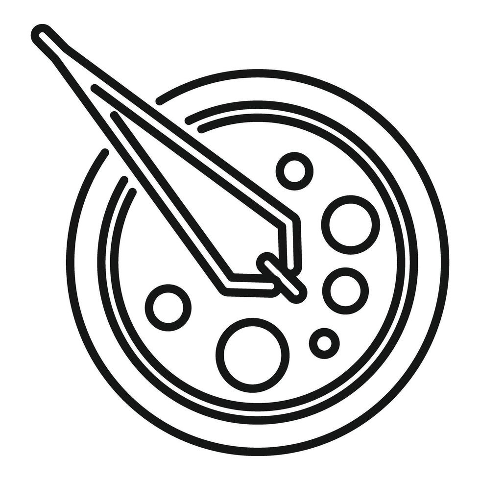 Chemistry lab forceps icon outline vector. Study formula virus vector