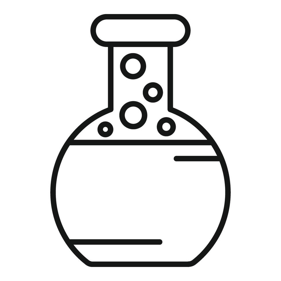 Flask pot genetic icon outline vector. Science study molecule vector