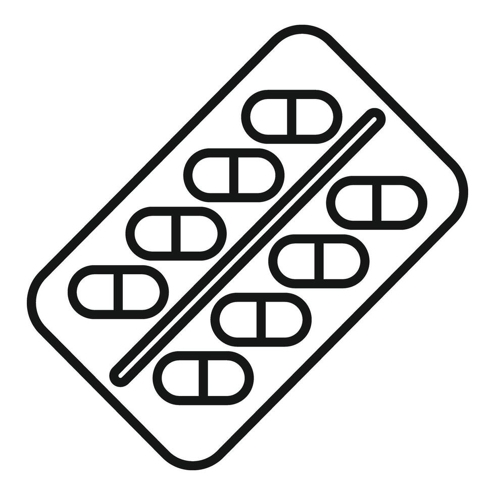 Viral capsule blister icon outline vector. Medicine health protection vector