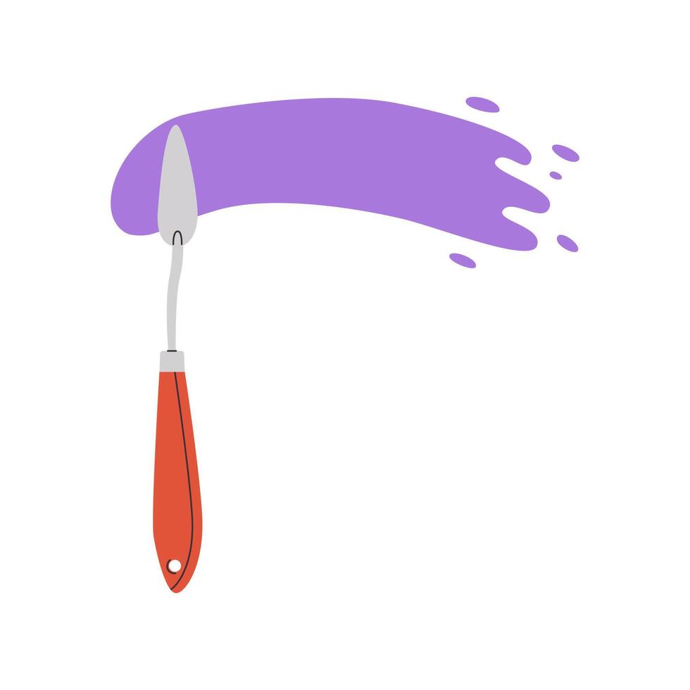 paleta cuchillo con raya de pintar vector