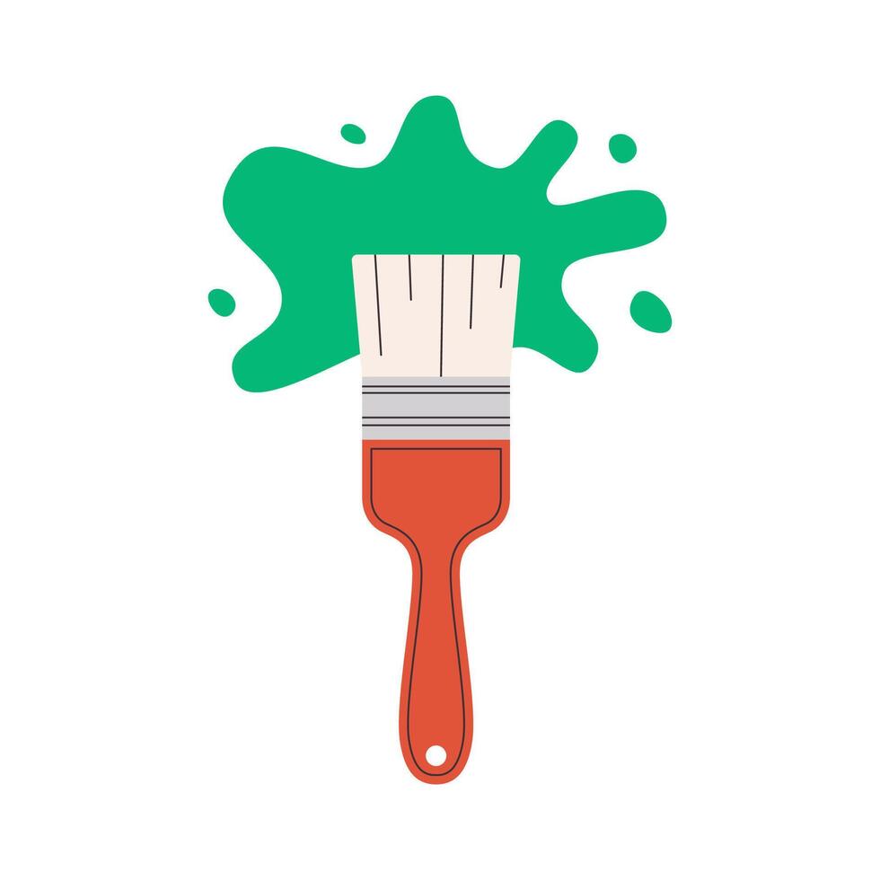 Paintbrush with paint splash vector