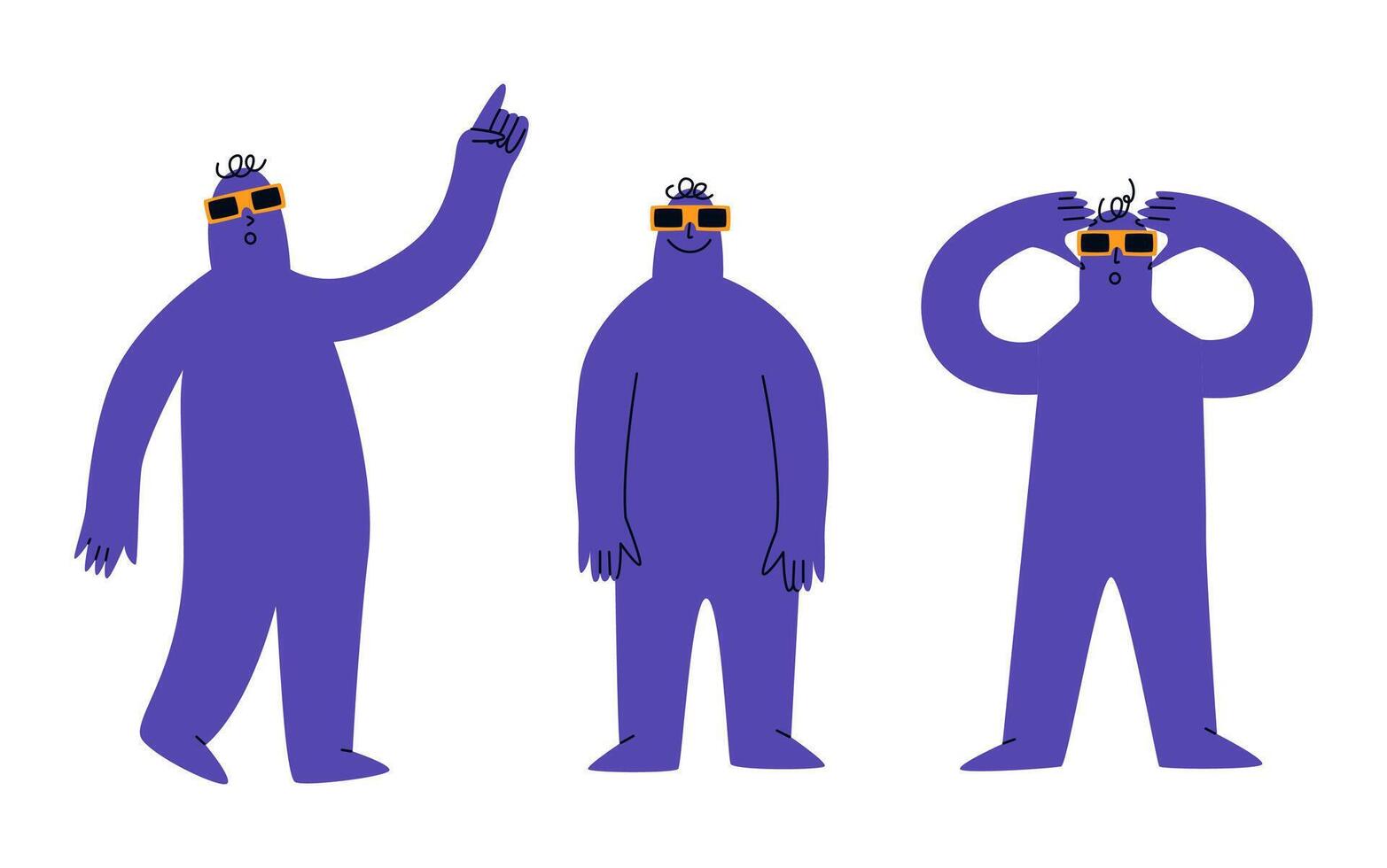 Silhouettes of people in solar eclipse glasses vector