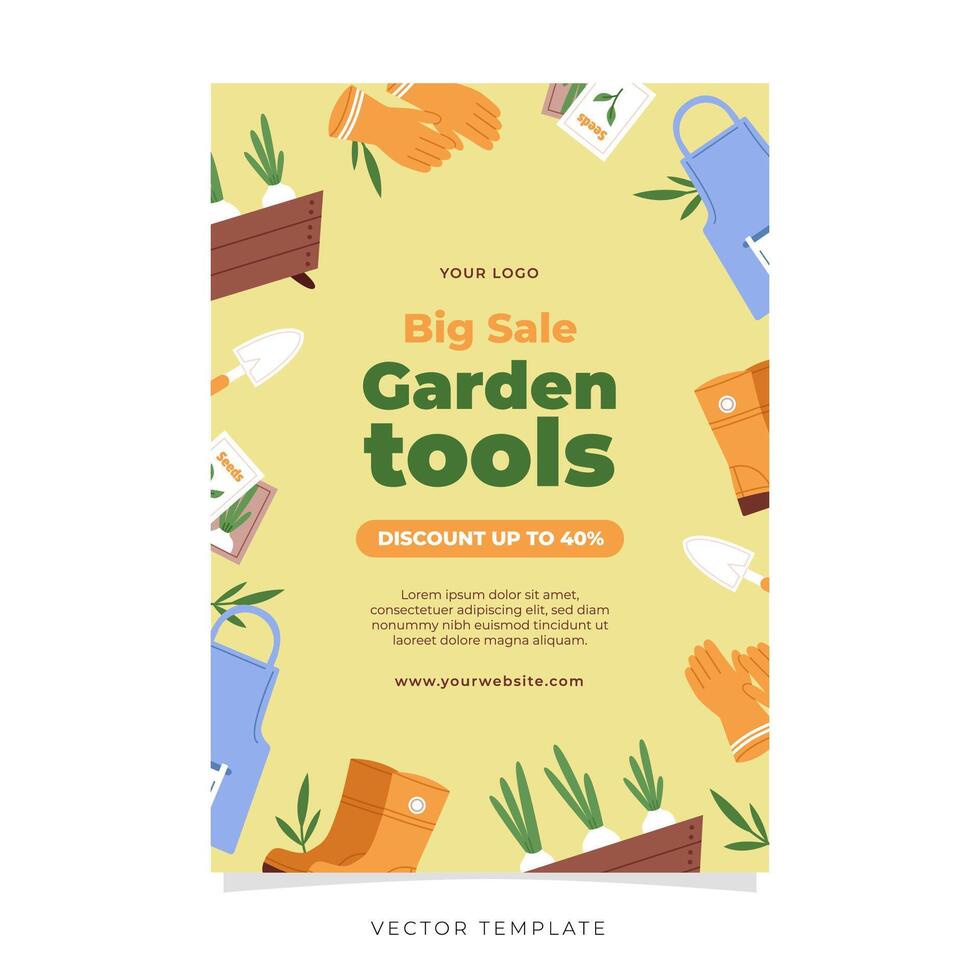 Spring gardening sale poster vector