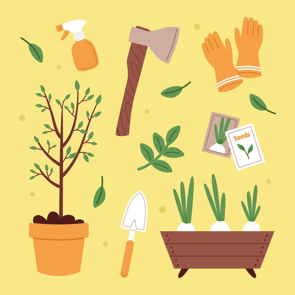 Gardening vector set