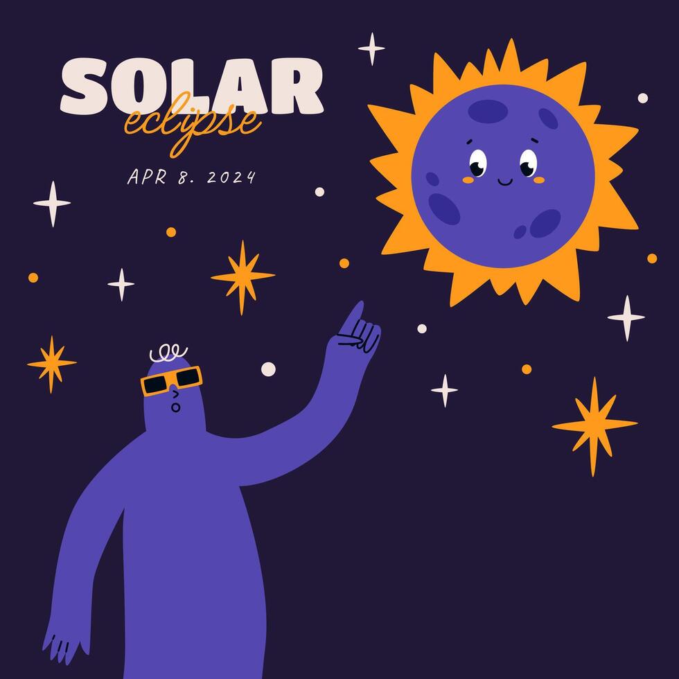 Solar eclipse banner vector