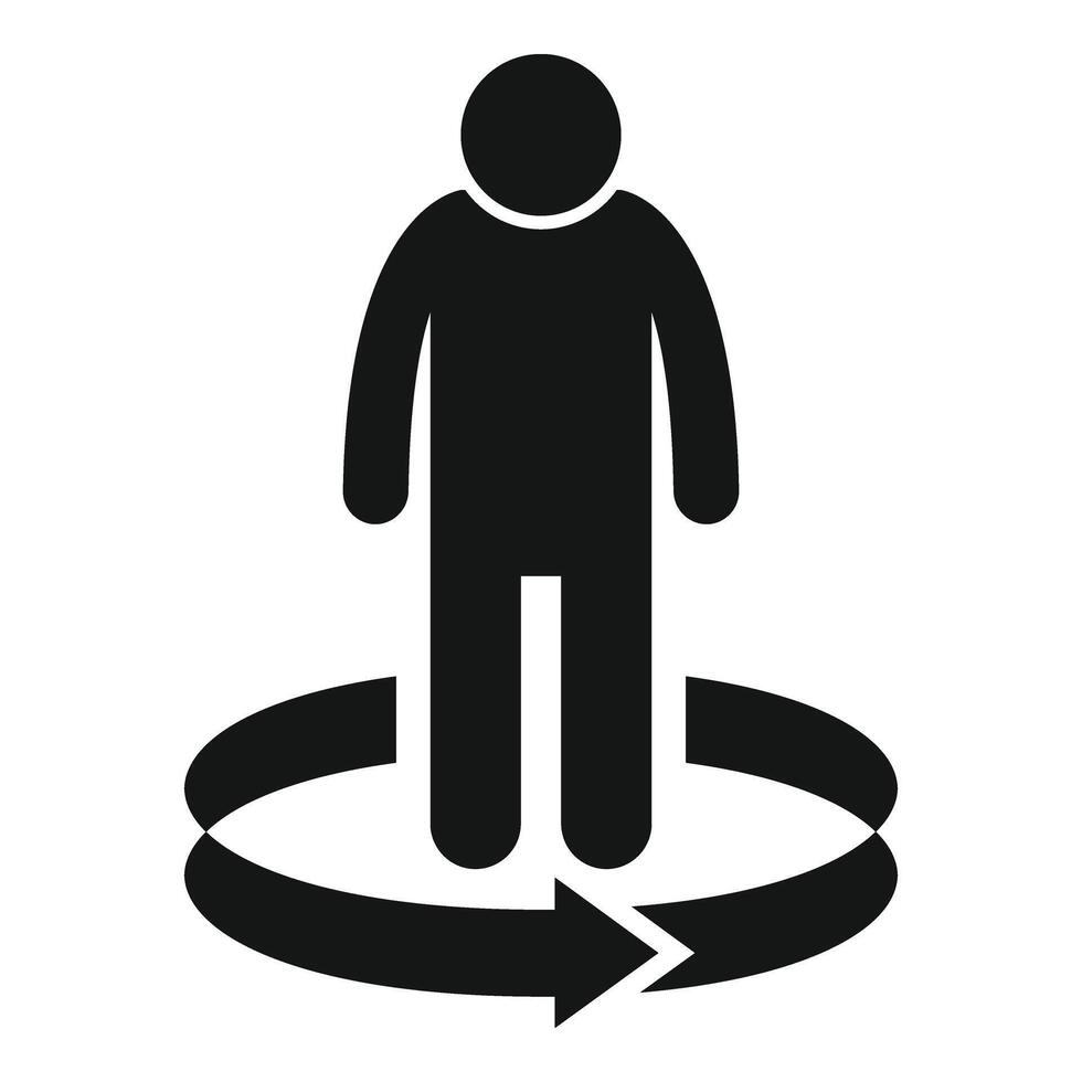 Person start virtual tour icon simple vector. Concert house vector
