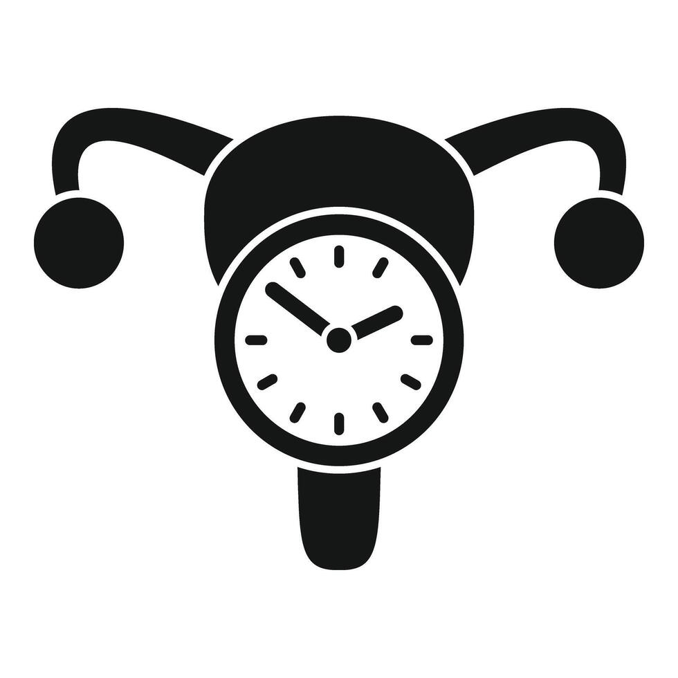 Menopause clock time icon simple vector. Female age cycle vector