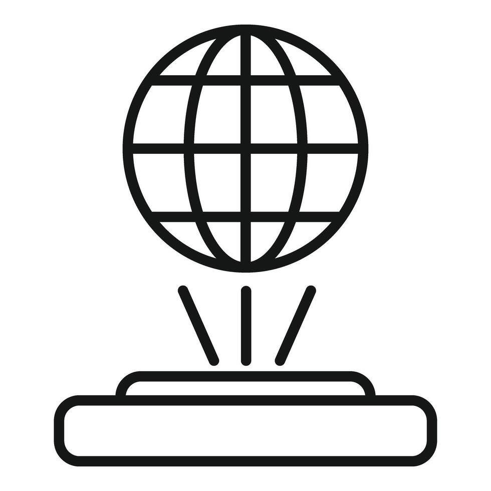 Earth virtual tour icon outline vector. App design rotate vector