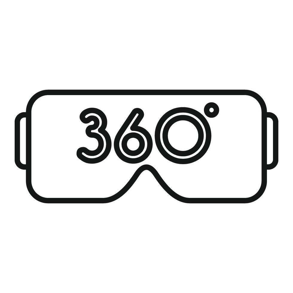 vr nuevo lentes icono contorno vector. panorámico ver vector