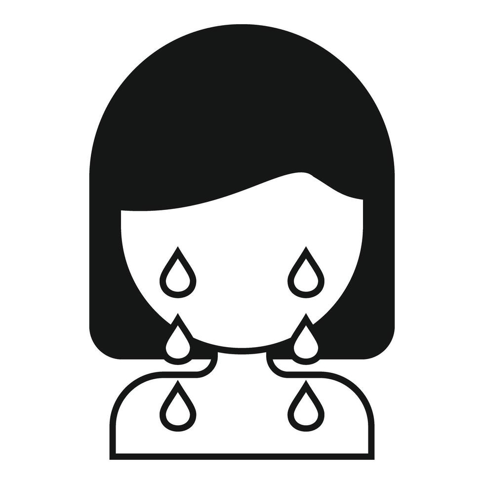 Female depression cry icon simple vector. Wife change vector