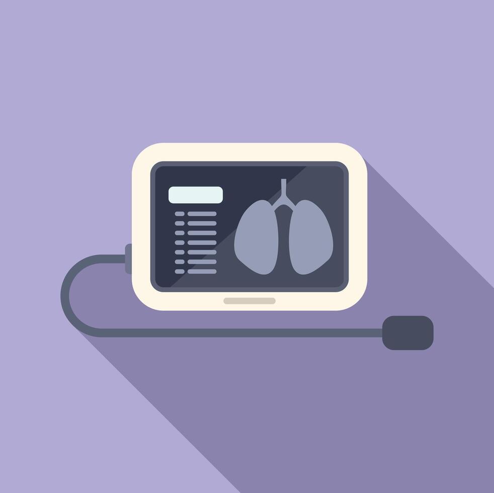 Lungs Xray scan icon flat vector. Human machine person vector