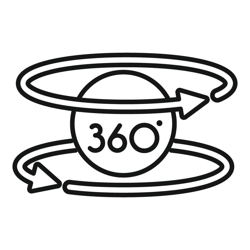 360 degree footage icon outline vector. Virtual tour vector
