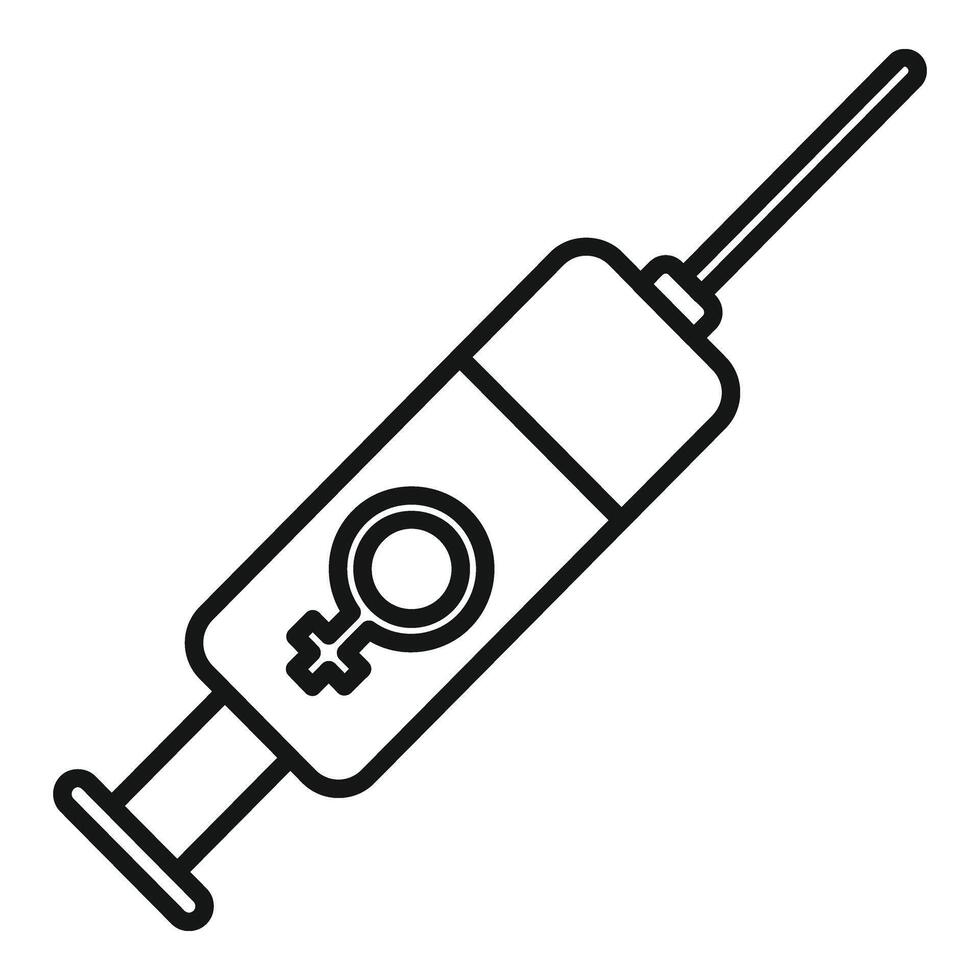 Female syringe injection icon outline vector. Depression change vector