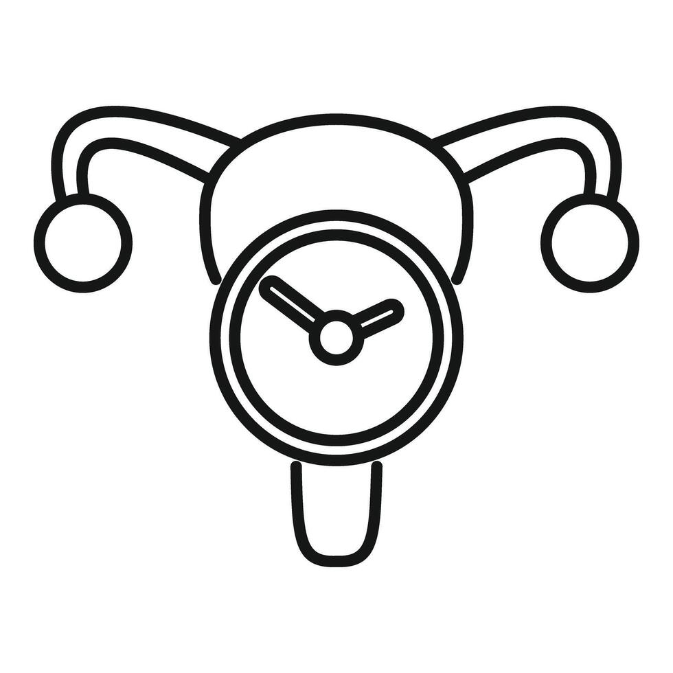 Menopause clock time icon outline vector. Female age cycle vector