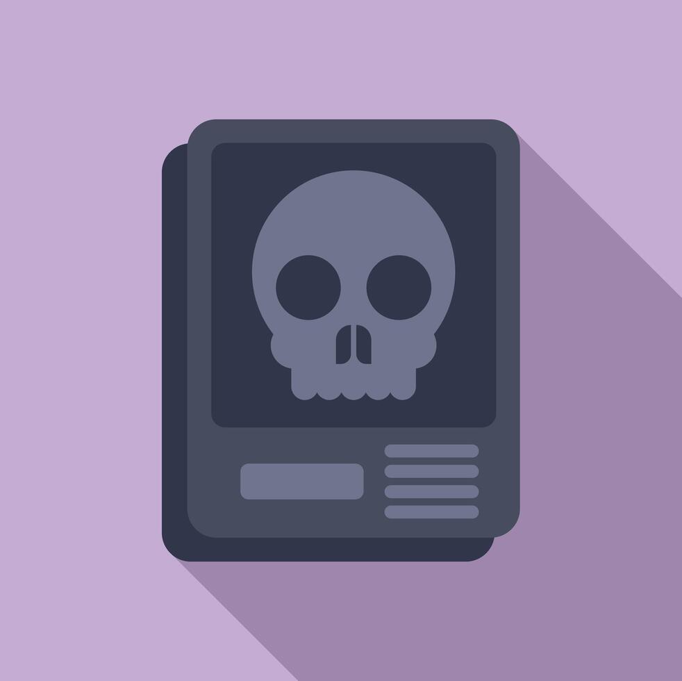 Head skeleton Xray image icon flat vector. Hospital examination vector