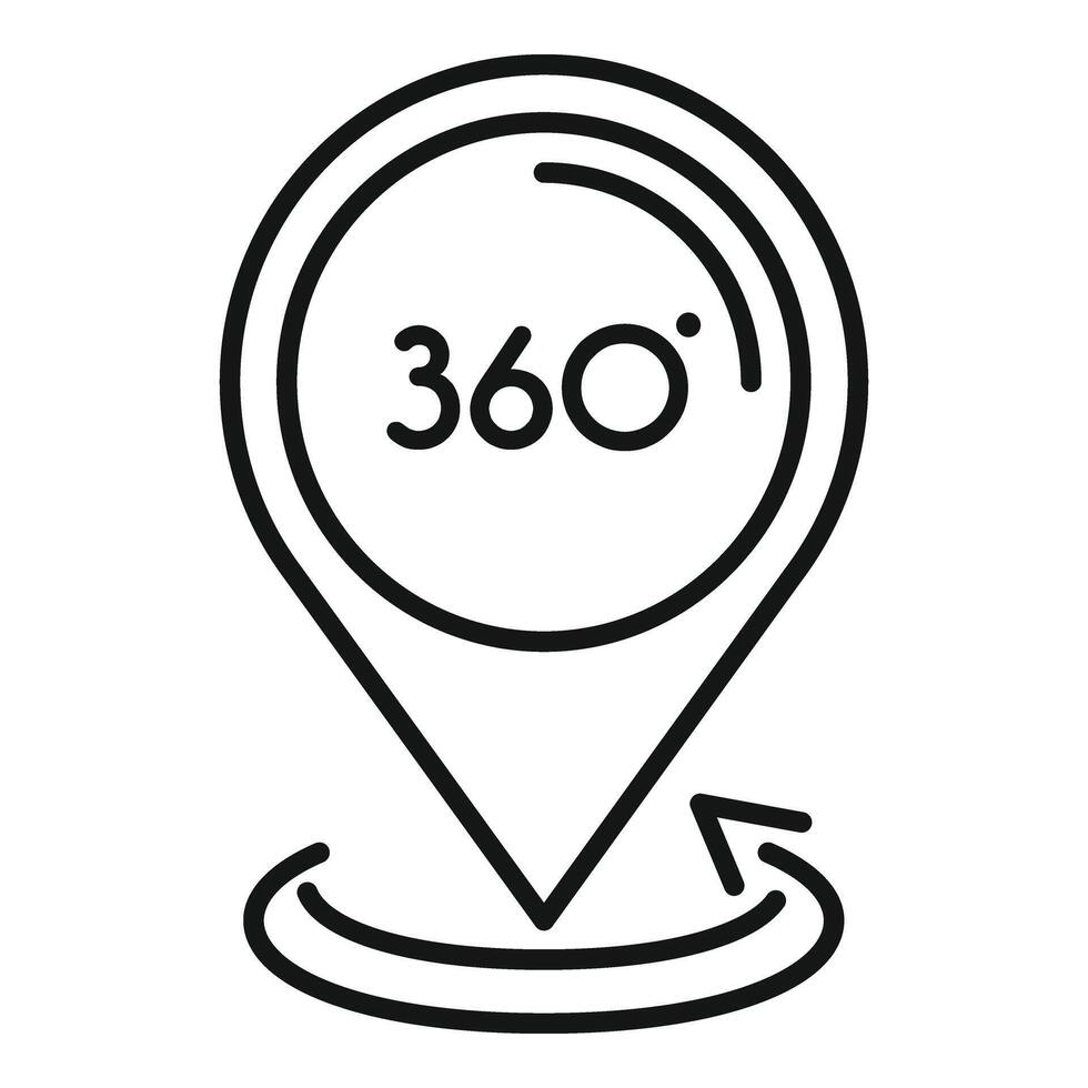 360 degree location icon outline vector. Control digital vector