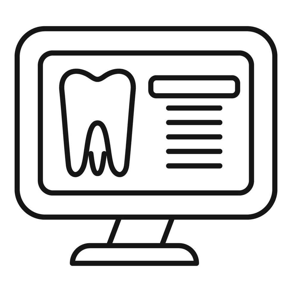 Tooth image Xray icon outline vector. Medical pet care vector