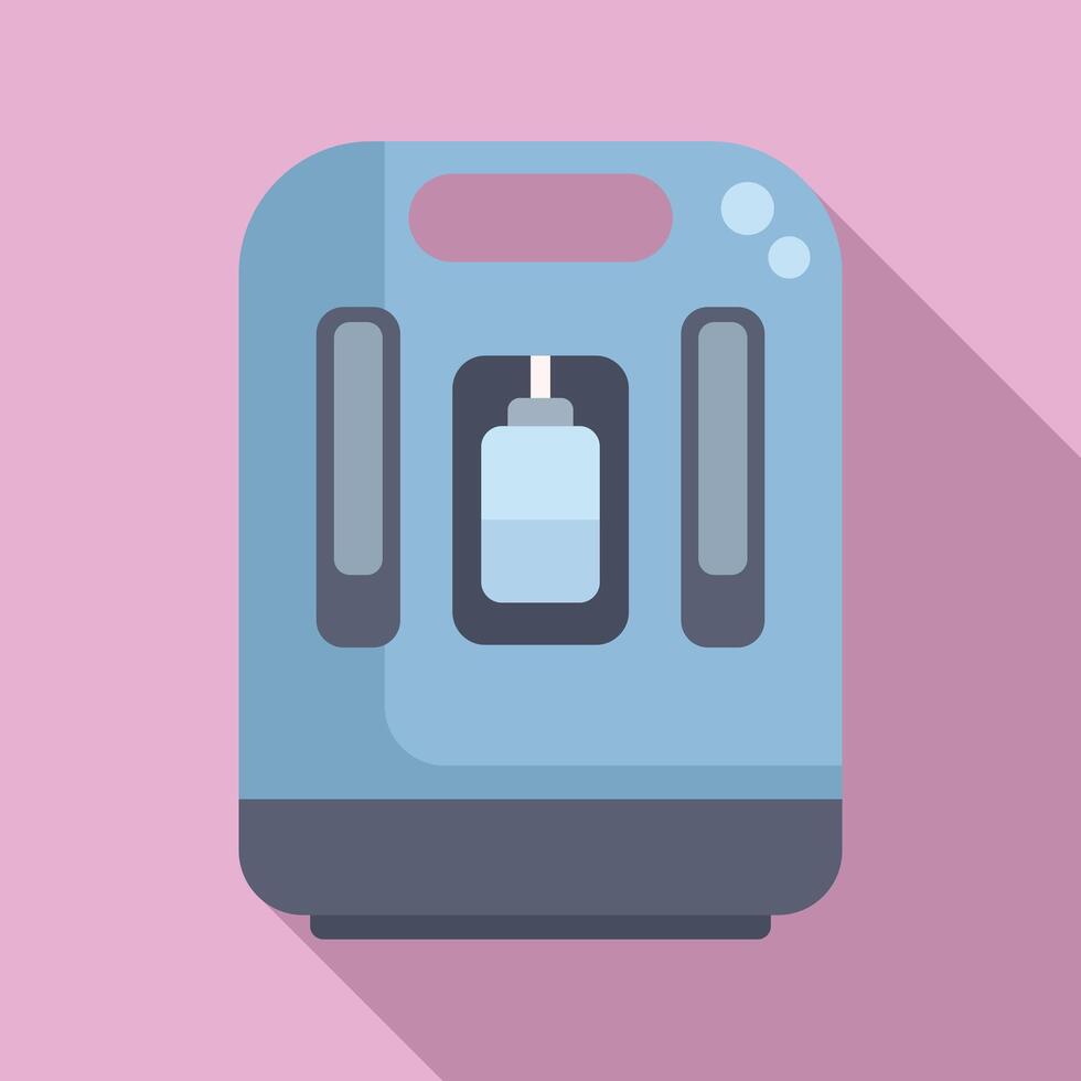 Medical oxygen device icon flat vector. Clinic concentrator vector