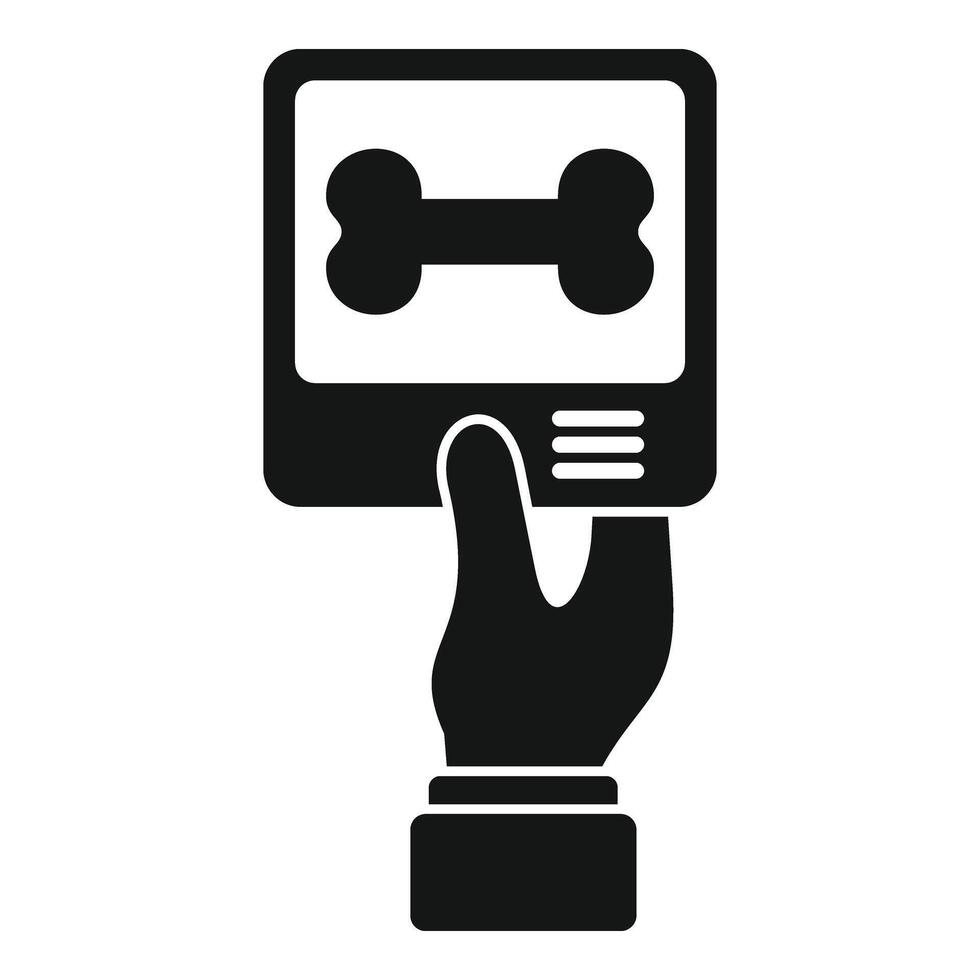 Bone examination monitor icon simple vector. Medical care vector