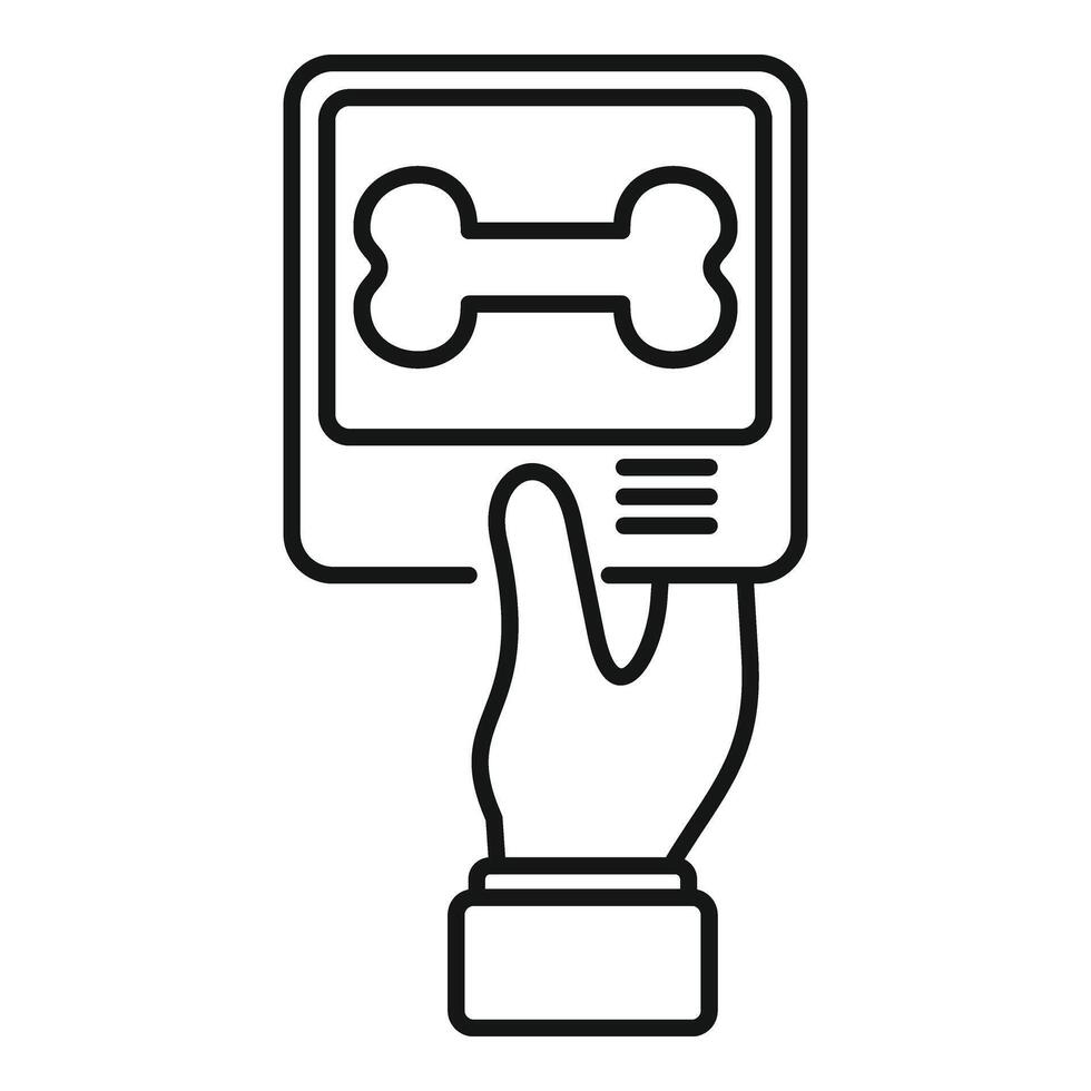 Bone examination monitor icon outline vector. Medical care vector