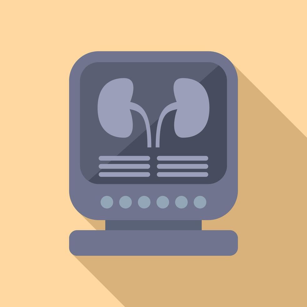 Xray person back image icon flat vector. Clinic ward vector