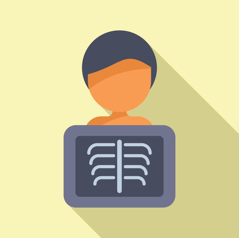 Care health body icon flat vector. Xray person image vector