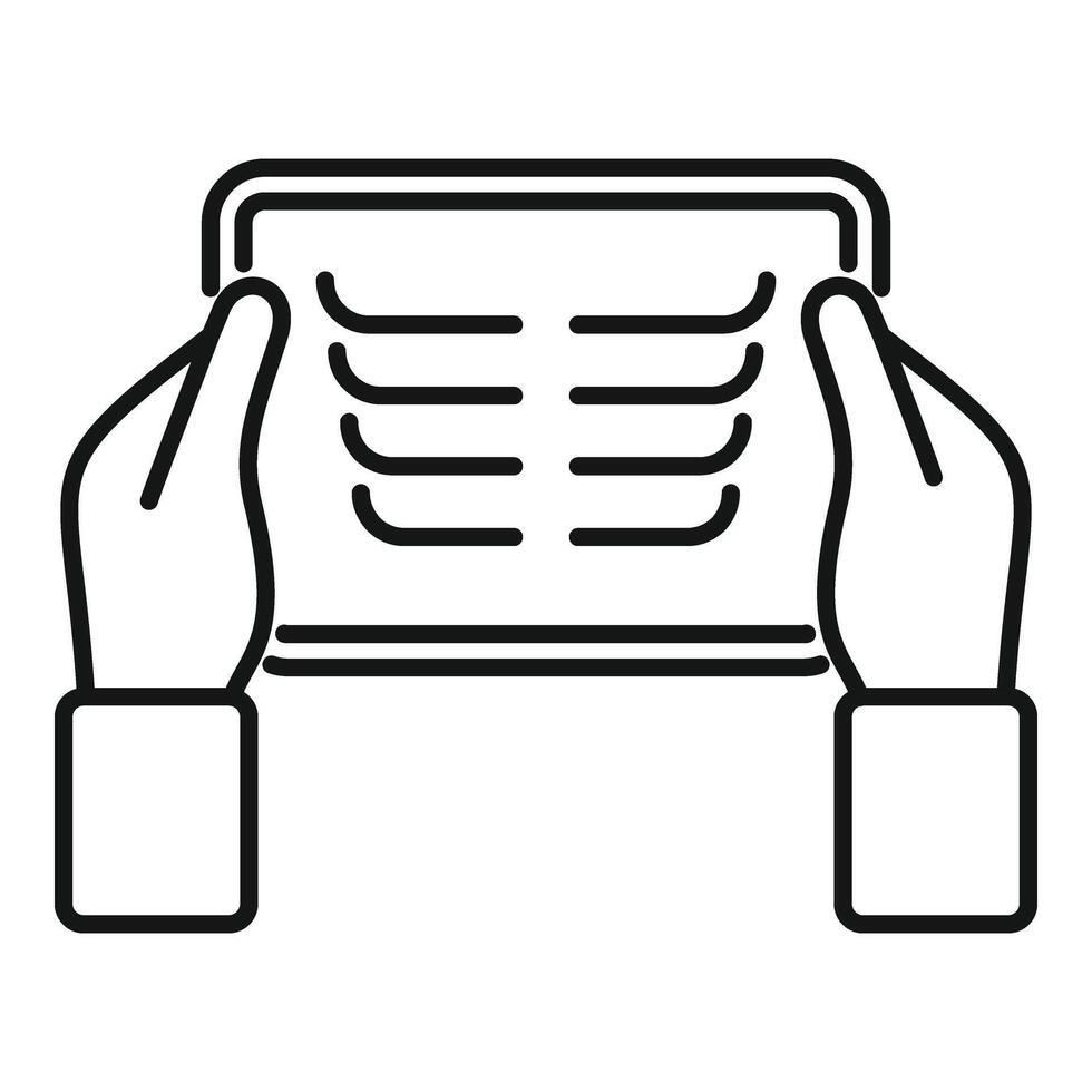Chest Xray image icon outline vector. Medical health person vector
