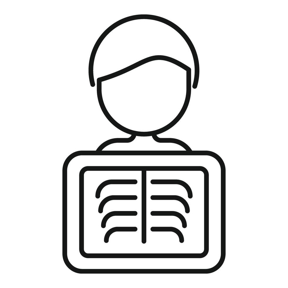Care health body icon outline vector. Xray person image vector