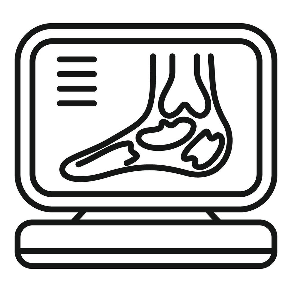 Xray image foot icon outline vector. Hospital examination vector