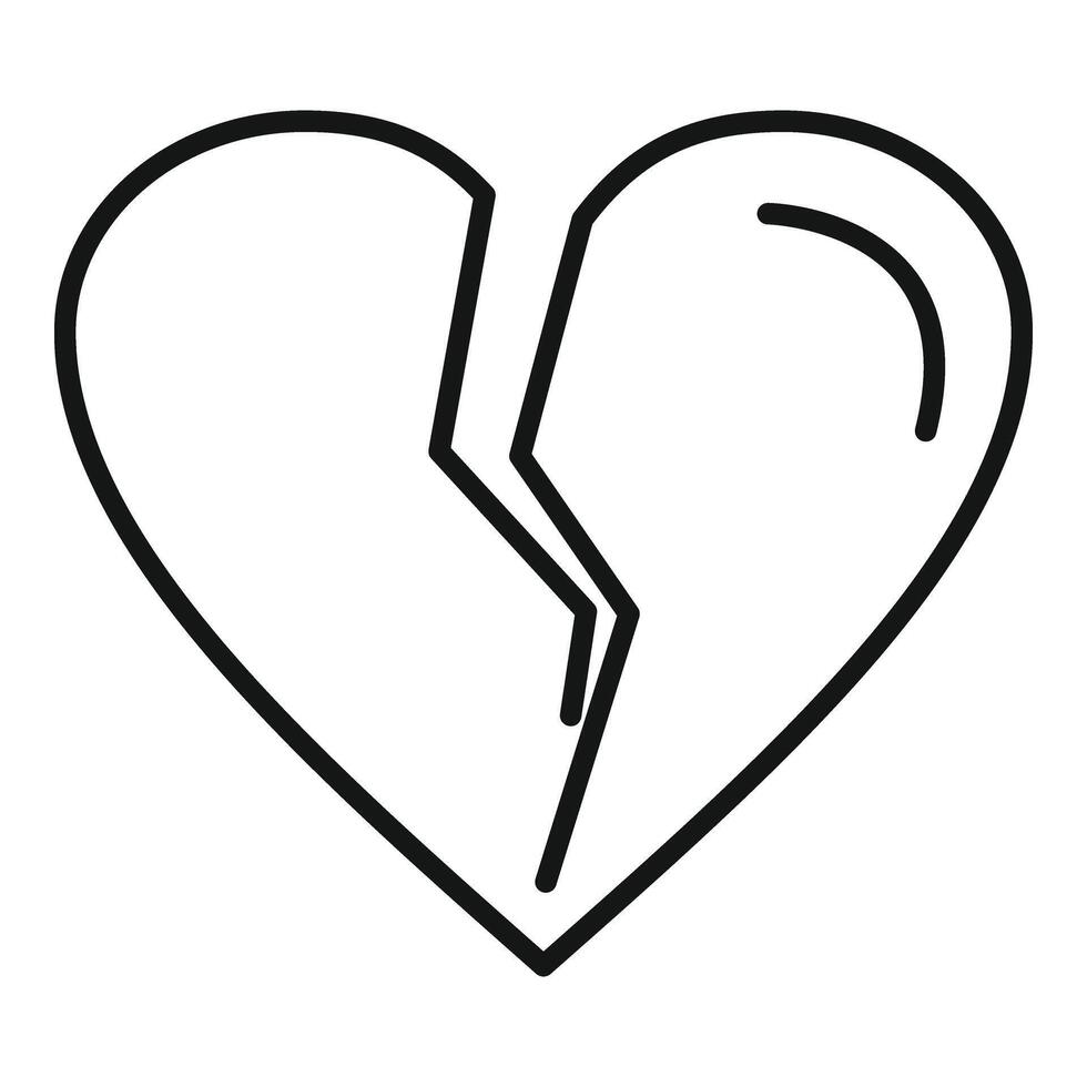 Menopause heart brake icon outline vector. Wife concentration vector