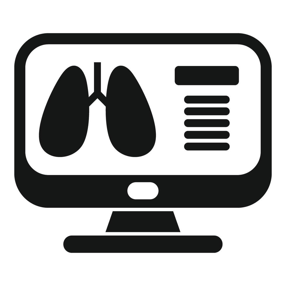 Lungs image examination icon simple vector. Scan room vector