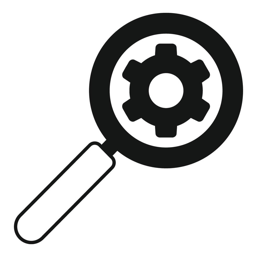 Search gear cog icon simple vector. Sim battery vector
