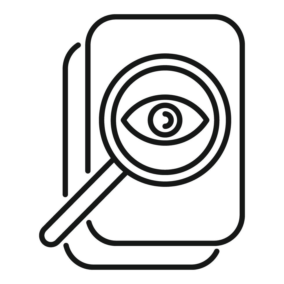 Overview tech data icon outline vector. Machine tech cog vector