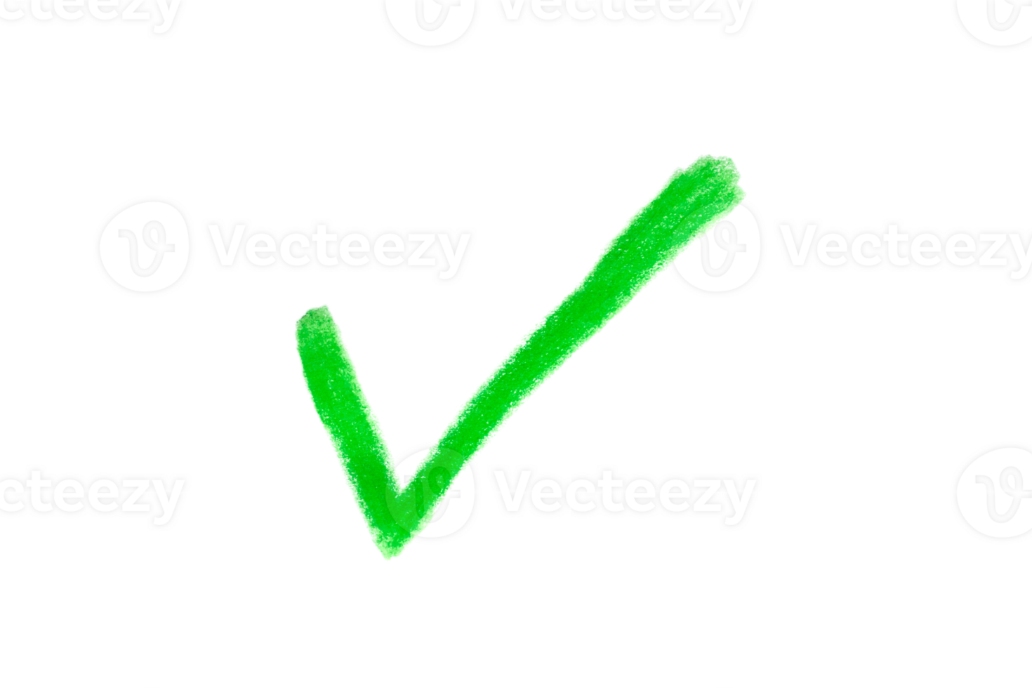 Hand drawn green check mark on transparent background png