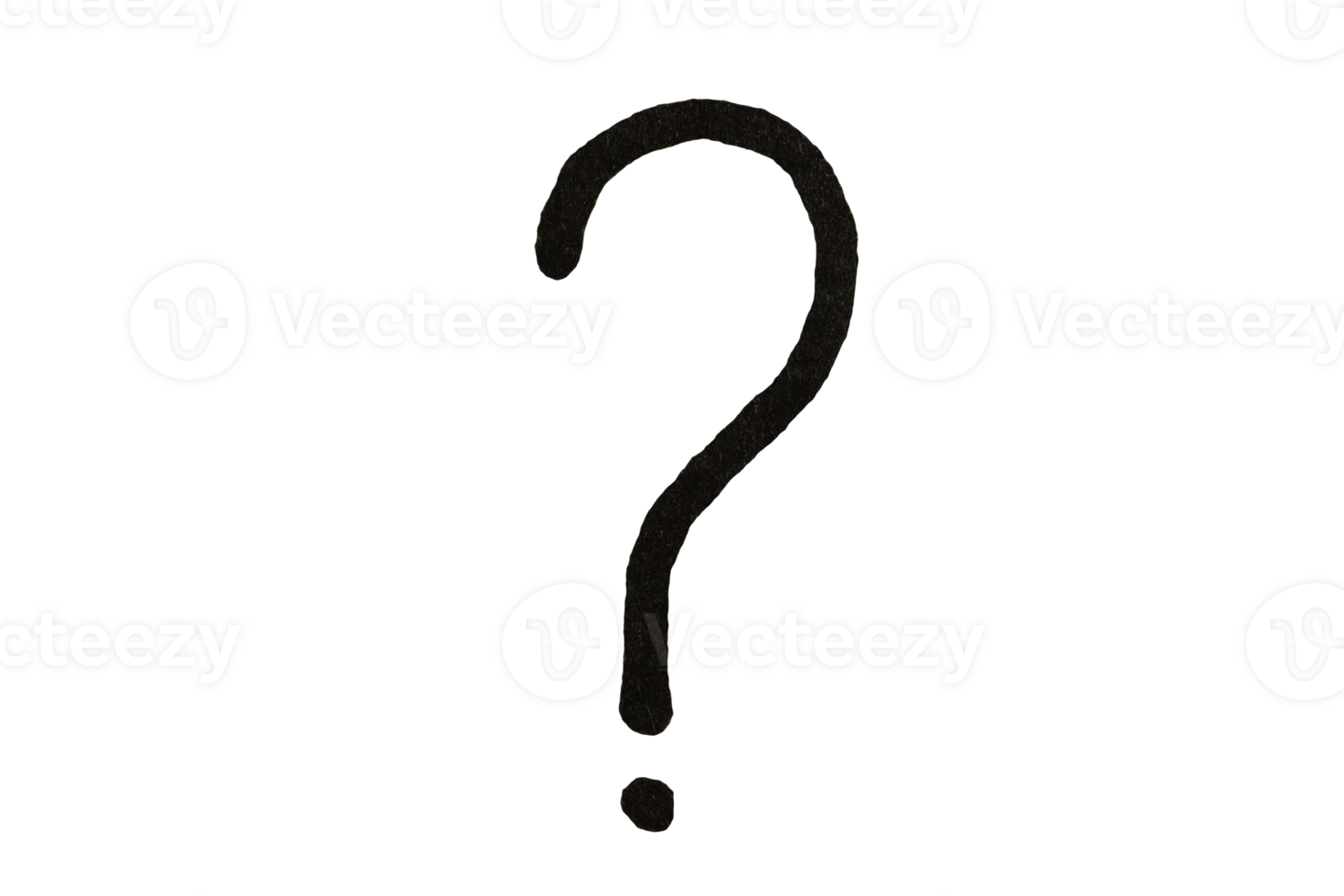 Hand drawn black question mark isolated on transparent background png